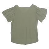 Womens Top Green V-Neck Viscose L