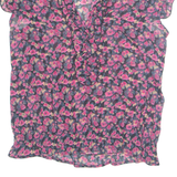 REDOUTE Sheer Womens Printed Blouse Pink V-Neck Floral UK 10