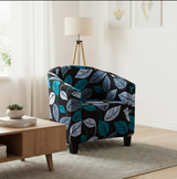 Anyseat Light Black Leaf Chair Cover – Plain Dustproof Tub Slipcover for Home Décor