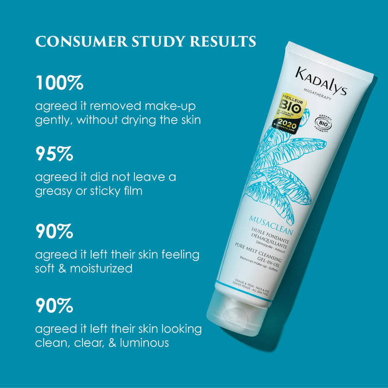 Musaclean - Organic Pure Melt Cleansing Gel-in-Oil - Removes make-up, Softens skin by Kadalys