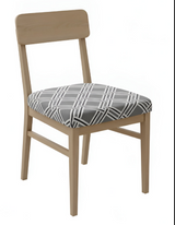 Anyseat Grey White Macro Knitted Design Print Chair Cover – Stretch Washable Removable Seat Cover for Dining & Kitchen