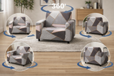 Anyseat 1-Seater Sofa Cover – Gray Pink Style Slipcover for Living Room Chair Protection