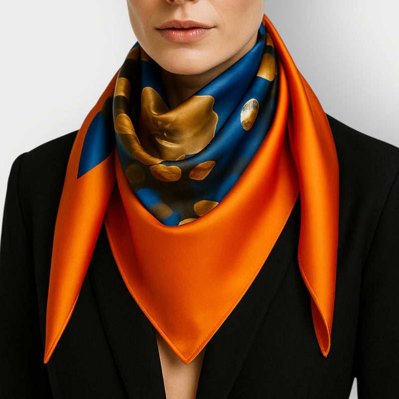 Silk Scarf Unisex – Bird of Paradise Floral Print, Gift Box Included