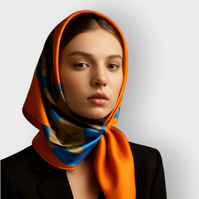 Silk Scarf Unisex – Bird of Paradise Floral Print, Gift Box Included