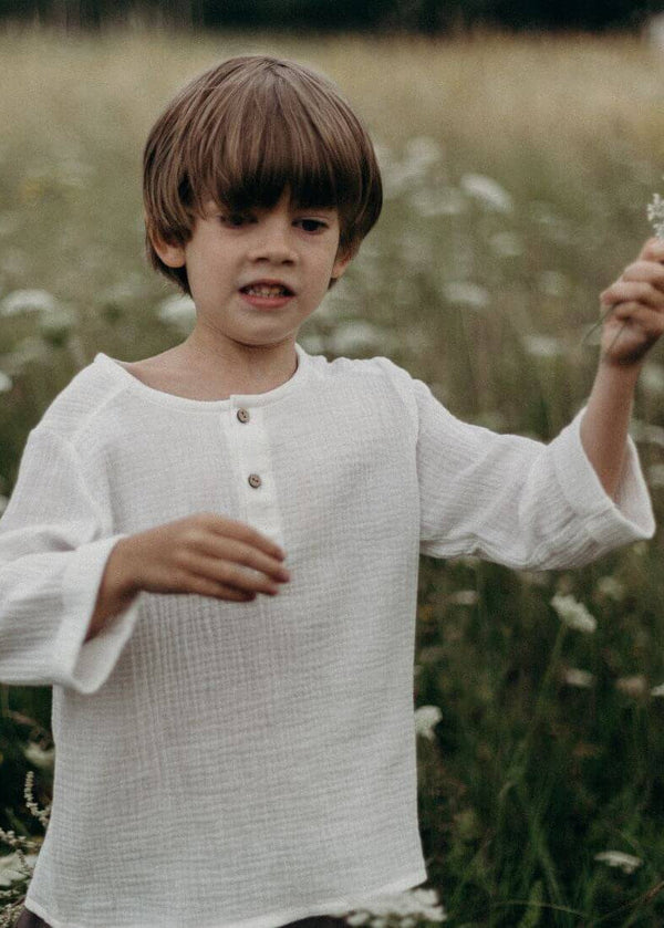 Kid's muslin shirt - White