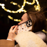 Clear Winter Woodland iPhone 15 Plus Case With Black Ridge