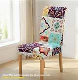 Anyseat White Floral Print Pattern Print Elastic Chair Cover – Plain Dining Slipcover & Home Décor