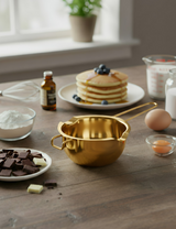 Anygleam Melting Pot 2Pcs Gold Chocolate Melt Cookware Kitchen Heating Container Milk Bowl Baking Tool Kitchenware