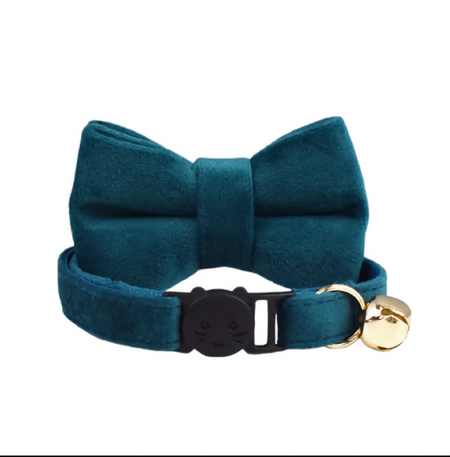 Anypet Small Navy Blue Bow Cat Collar with Safety Buckle, Bell & Durable Adjustable Strap – Stylish Comfortable Pet Accessory for Cats