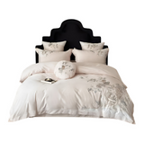 Anycozy Duvet Cover Set Flat Bed Sheet Ultra Soft Egyptian Cotton Embroidery Luxury Bedding