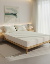 Anycozy Mattress Cover Beige Double Size Pure Cotton Soft Quilted Bed Sheet Anti-bacterial Protector Cover