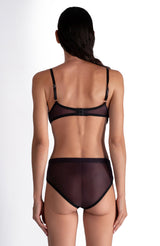 Lustrous Sheer Plunge Underwire Bra