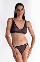 Lustrous Sheer Plunge Bralette