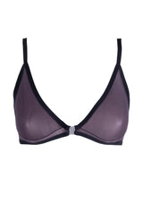 Lustrous Sheer Front Closure Triangle Bra