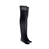 LECHERY® LUSTROUS SILKY SHINY THIGH HIGHS • BLACK
