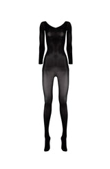 Lustrous Silky Sheer Off-the-shoulder Bodystocking