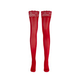 LECHERY® LUSTROUS SILKY SHINY THIGH HIGHS • RED