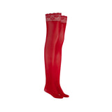 LECHERY® LUSTROUS SILKY SHINY THIGH HIGHS • RED