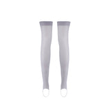 LECHERY® LUSTROUS SILKY SHINY STIRRUP THIGH HIGHS • GREY