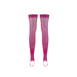 LECHERY® LUSTROUS SILKY SHINY STIRRUP THIGH HIGHS • PINK