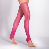 LECHERY® LUSTROUS SILKY SHINY STIRRUP THIGH HIGHS • PINK