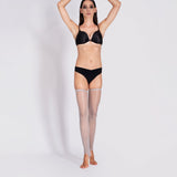 LECHERY® LUSTROUS SILKY SHINY STIRRUP THIGH HIGHS • GREY