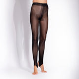 LECHERY® LUSTROUS SILKY SHINY 40 DENIER STIRRUP TIGHTS • BLACK