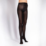 LECHERY® LUSTROUS SILKY SHINY 40 DENIER SEMI-OPAQUE PANTYHOSE TIGHTS • BLACK