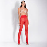 LECHERY® LUSTROUS SILKY SHINY 40 DENIER SEMI-OPAQUE PANTYHOSE TIGHTS • RED