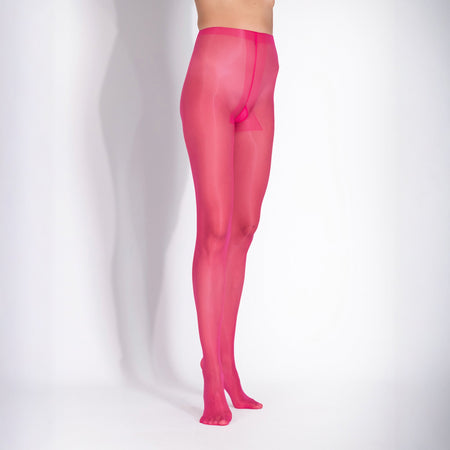 LECHERY® LUSTROUS SILKY SHINY 40 DENIER SEMI-OPAQUE PANTYHOSE TIGHTS • PINK