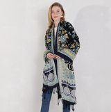 Anyyou 100% Pure Merino Wool Silver Grey Poncho for Women Winter Large Scarf Pashmina Shawl Bandana Neck Wrap