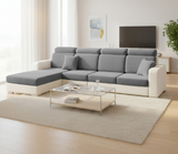 Anyseat L‑Shape Sofa Cover Dark Gray Chenille Polyester Thick Stretchable Cushion Protector for Living Room
