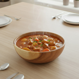 Anygleam Natural Wood Medium Acacia Wood Salad Soup Bowl Food Kitchen Tableware