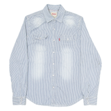 LEVI'S Mens Shirt Blue 90s Striped Long Sleeve S