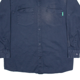 GATTS Mens Worker Shirt Blue Long Sleeve L