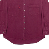 BASIC Mens Plain Shirt Red Long Sleeve L