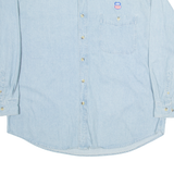 ALL SPORT Mens Denim Shirt Blue Long Sleeve XL