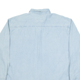 ALL SPORT Mens Denim Shirt Blue Long Sleeve XL