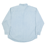 ALL SPORT Mens Denim Shirt Blue Long Sleeve XL