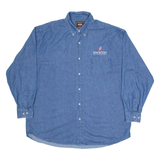 WRANGLER Simonton Windows Mens Worker Shirt Blue Long Sleeve XL