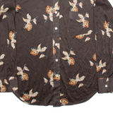 CHARISMA Mens Shirt Brown Floral Long Sleeve L