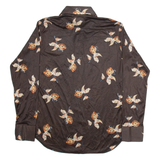 CHARISMA Mens Shirt Brown Floral Long Sleeve L
