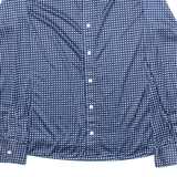 Mens Shirt Blue Geometric Long Sleeve S