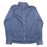 Mens Shirt Blue Geometric Long Sleeve S