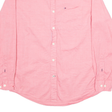 TOMMY HILFIGER Mens Plain Shirt Red Long Sleeve S
