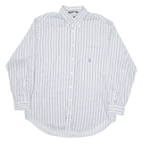 NAUTICA Mens Shirt White Striped Long Sleeve L