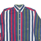 TOMMY HILFIGER Mens Shirt Green Striped Long Sleeve M