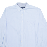 TOMMY HILFIGER Mens Shirt Blue Striped Long Sleeve M