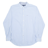 TOMMY HILFIGER Mens Shirt Blue Striped Long Sleeve M