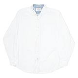NAUTICA Mens Plain Shirt White Long Sleeve L